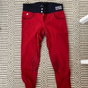 Horze Red Breeches for horse riding